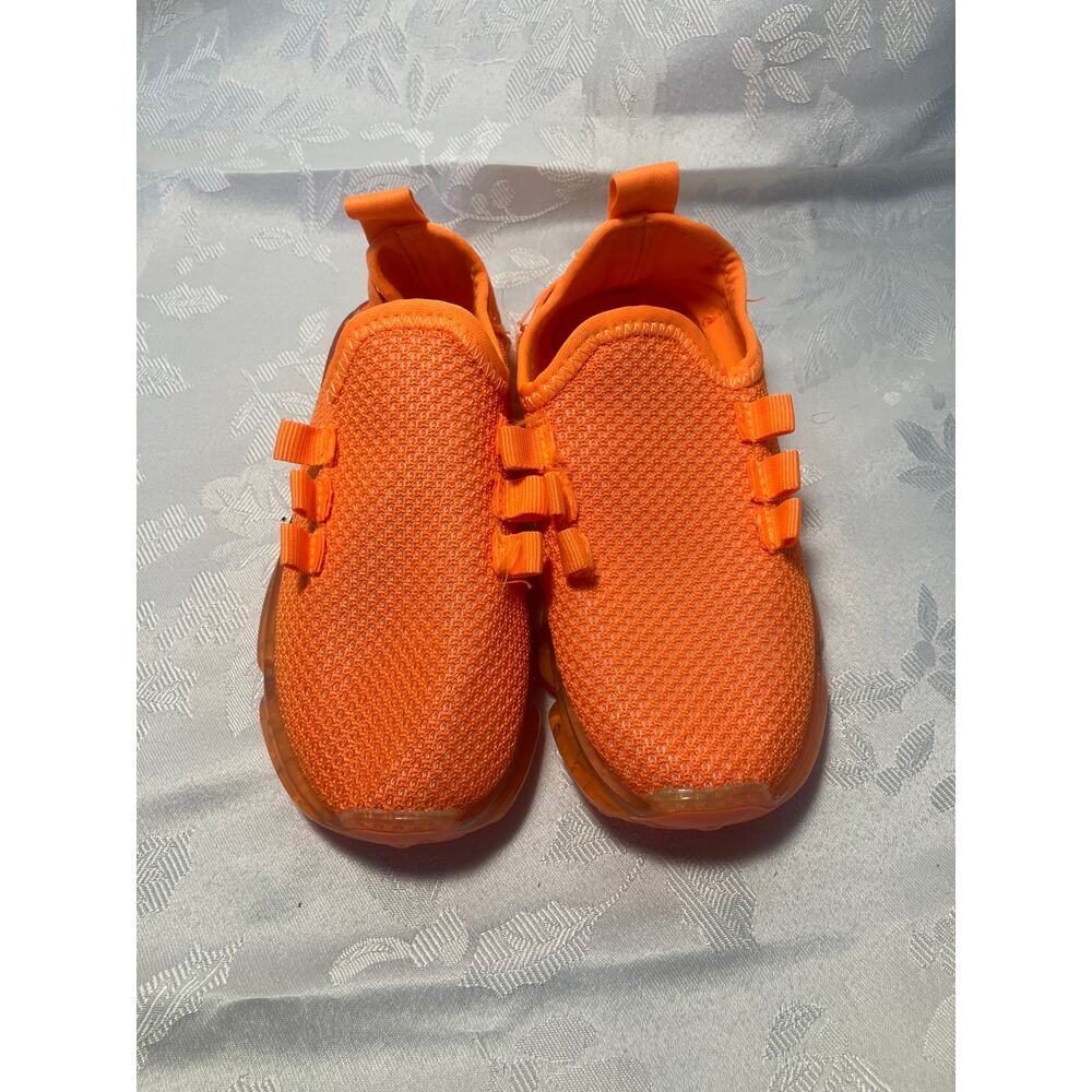 Rouge Helium Sneakers Kids Size 11 Orange Slip On No Laces Lightweight